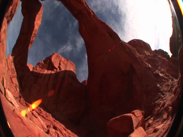 Double Arch casts shadows — Stock Video