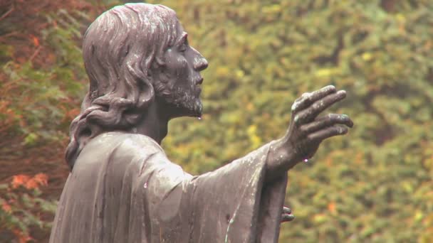 Escultura de ángel en un cementerio — Vídeos de Stock