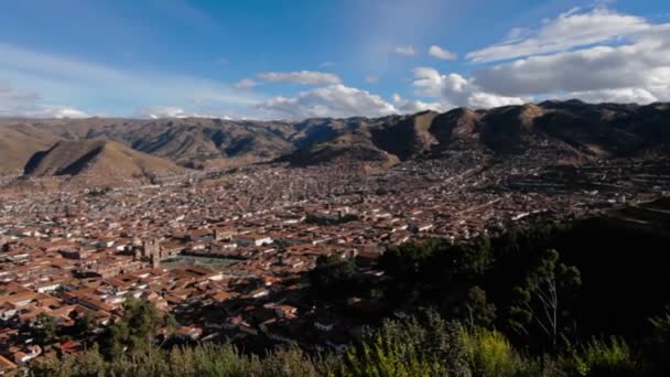 Cusco city in the hills — Stock Video