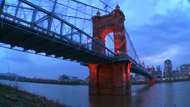 Cincinnati Ohio w nocy — Wideo stockowe