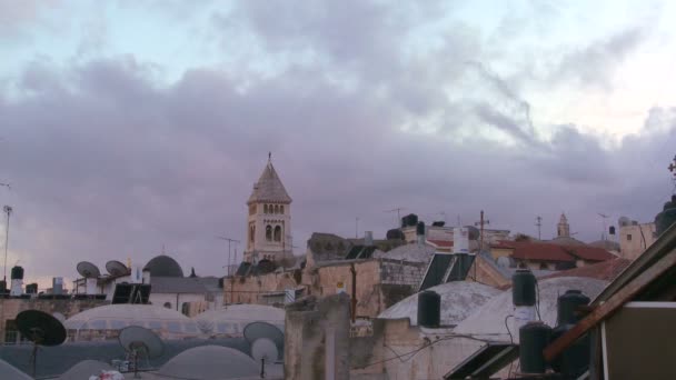 Skyline van de stad van Jeruzalem — Stockvideo