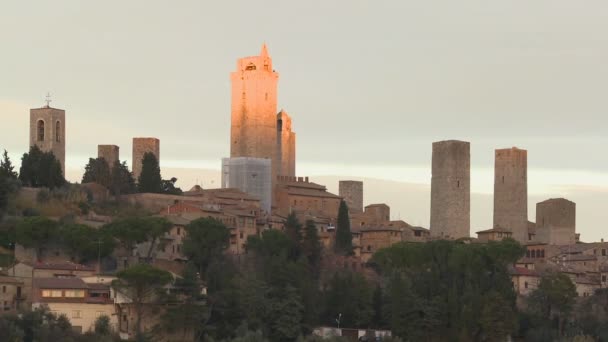 Stadt san gimignano in italien — Stockvideo