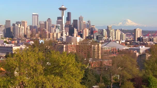Güneşli bir günde Seattle — Stok video