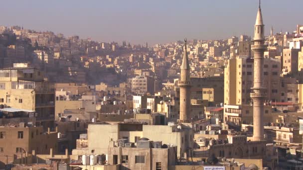 Reggel skyline view Amman — Stock videók