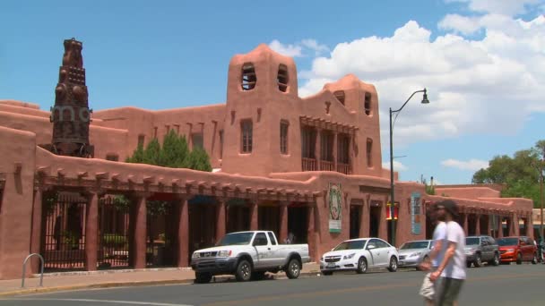 Centrum miasta Santa Fe w Nowym Meksyku — Wideo stockowe