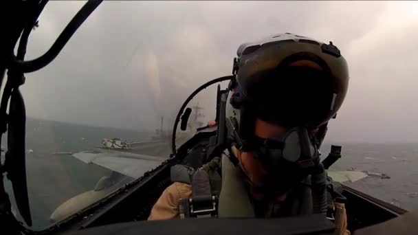 POV shot from jet fighter plane — Stock Video