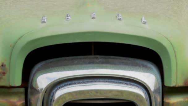 Een oude Ford Edsel zit in een veld — Stockvideo