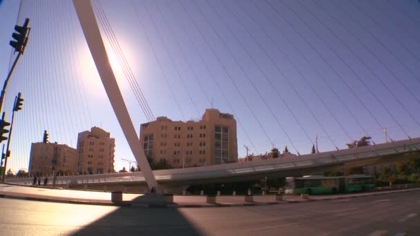 在耶路撒冷城的巨大桥 — 图库视频影像