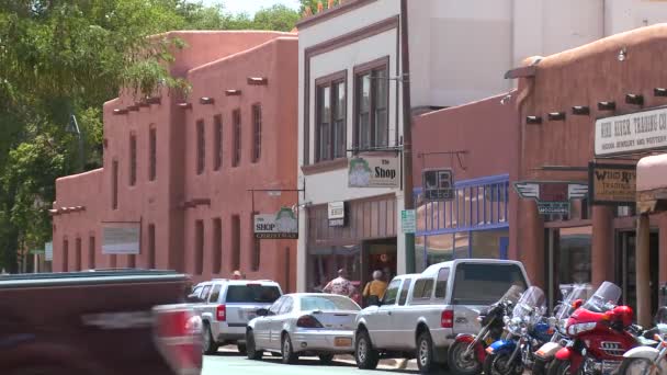 Στο κέντρο της πόλης Σάντα Φε, Νέο Μεξικό — Αρχείο Βίντεο