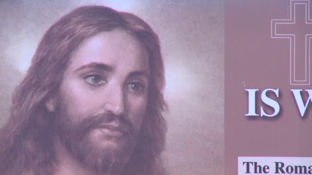 Panneau d'affichage publicité Jésus — Video
