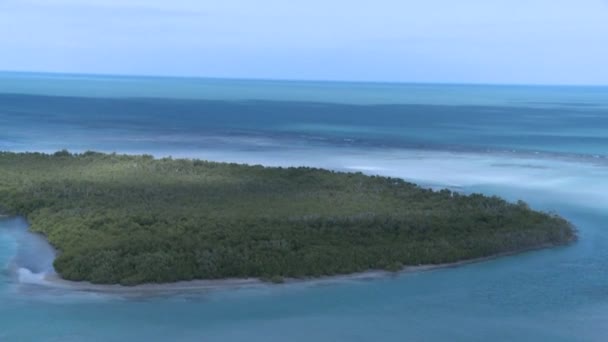 바다에서 열 대 섬의 공중 전망 — 비디오