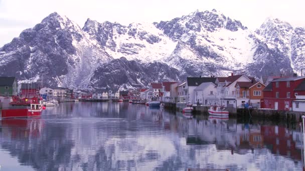 Köyde Arctic Lofoten Adaları — Stok video