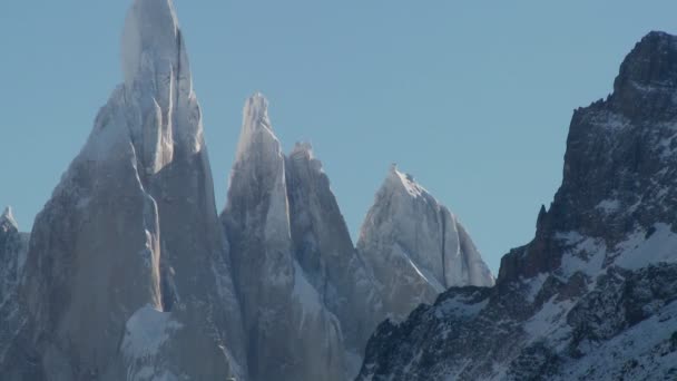 Mountain range of Fitzroy in Patagonia — Stock Video