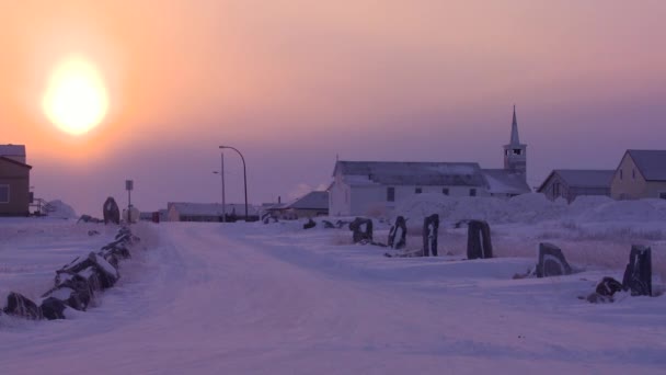 Amanecer en Churchill, Manitoba — Vídeo de stock