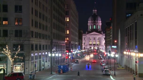 El edificio de la capital del estado de Indiana — Vídeo de stock