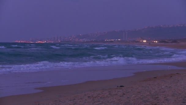İsrail Tel Aviv yakınındaki kıyı şeridi — Stok video