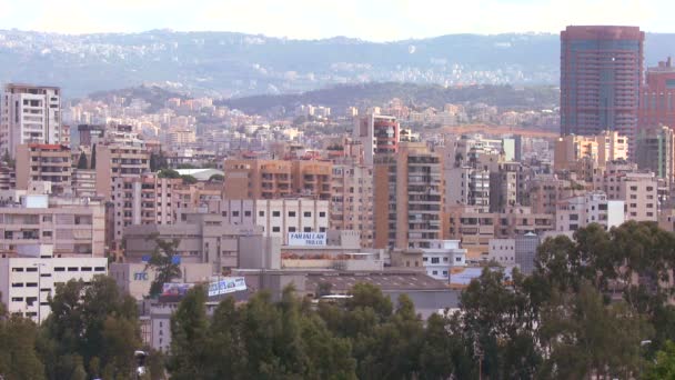 Colinas y edificios en Beirut — Vídeo de stock