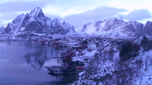 Hafen in den arktischen Lofoten — Stockvideo