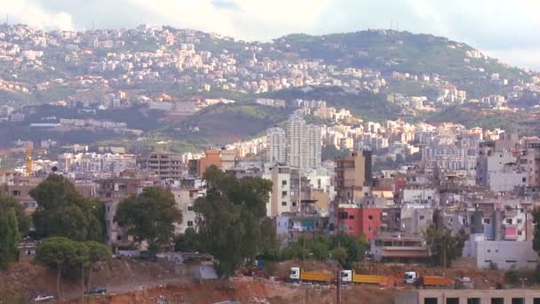 Colline ed edifici a Beirut — Video Stock