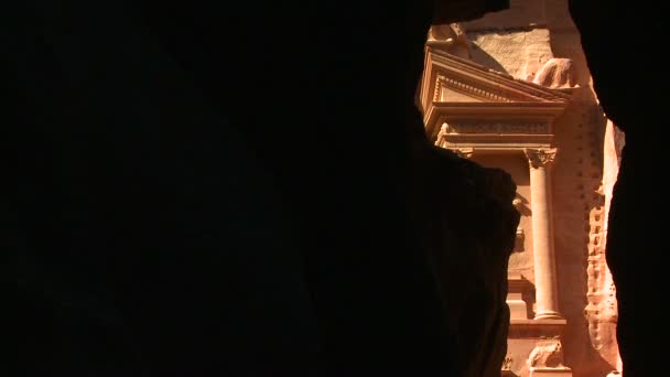 Fassade des Schatzhauses in Petra — Stockvideo