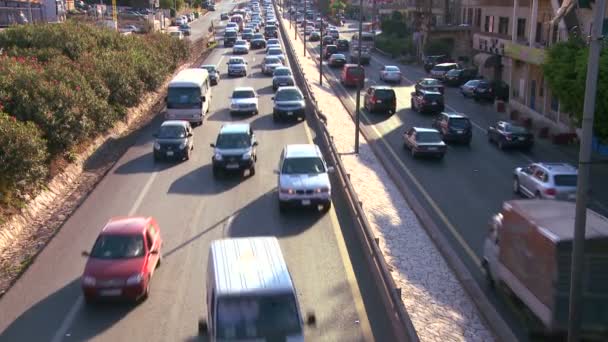 交通堵塞道路的贝鲁特 — 图库视频影像