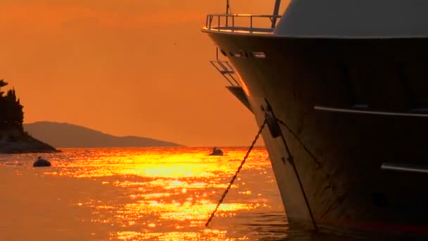 Croatian sunset from the aft deck — Stock Video