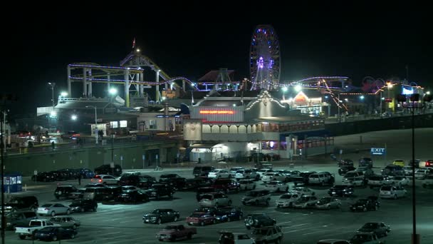 Santa Monica pier i Los Angeles — Stockvideo