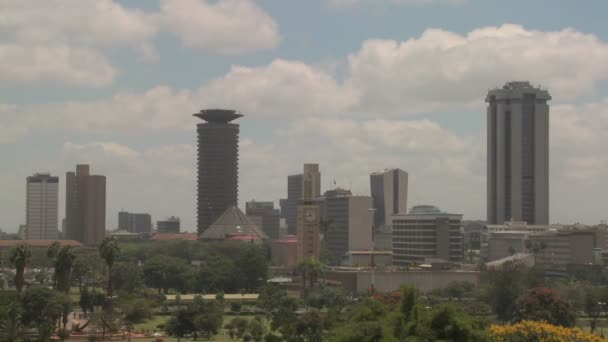 Lo skyline di Nairobi, Kenya — Video Stock