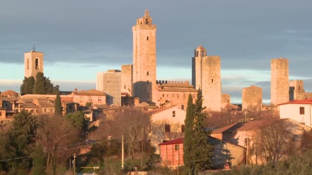 Πόλη του Σαν Τζιμινιάνο στην Ιταλία — Αρχείο Βίντεο