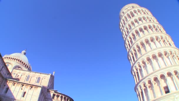 Torre inclinada de Pisa na Itália — Vídeo de Stock