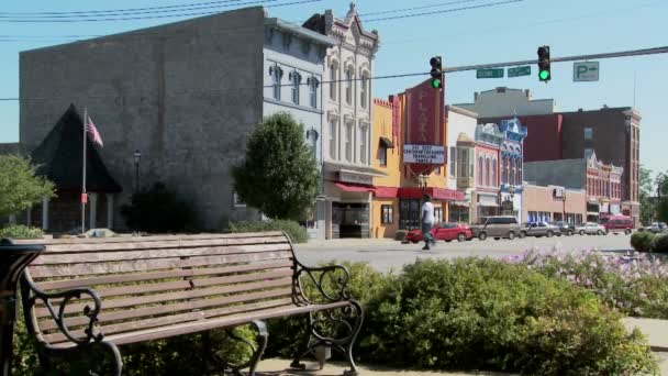 ベンチ、オタワのメイン ・ ストリート — ストック動画