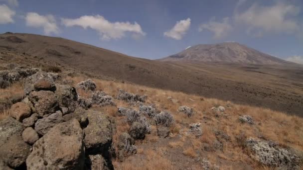 Kilimanjaro com nuvens acima — Vídeo de Stock