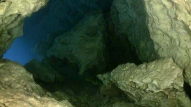 Underwater Pov Cave dykning — Stockvideo