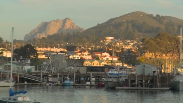 Střední Kalifornie město Morro Bay — Stock video
