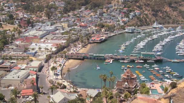 Stad van Avalon op catalina Island — Stockvideo