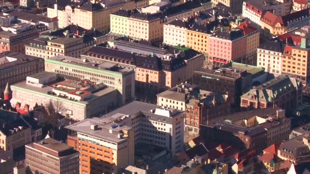 Geschäftsviertel von Bergen — Stockvideo