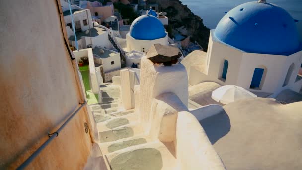 Épületek grace Santorini sziget — Stock videók