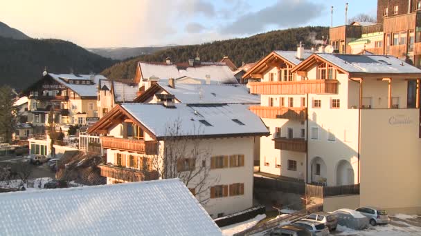 Snowbound Tyrolean village — Stock Video