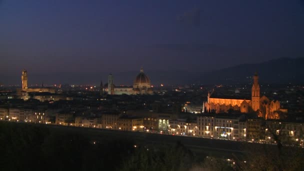 Πανέμορφη Φλωρεντία από νύχτα — Αρχείο Βίντεο
