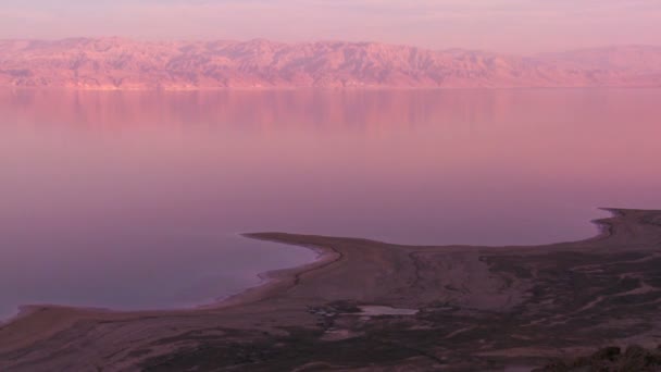 Costa del Mar Muerto al atardecer — Vídeos de Stock