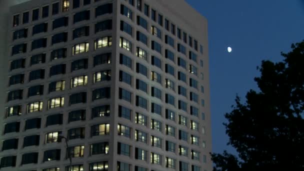 An office building at night — Stock Video