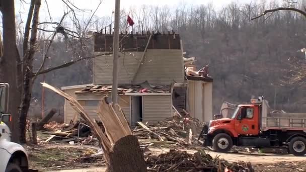 A cidade de Moscou, Ohio depois do tornado — Vídeo de Stock