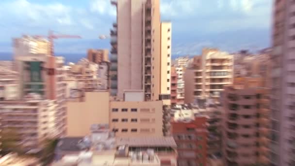 De skyline over Beiroet overdag — Stockvideo