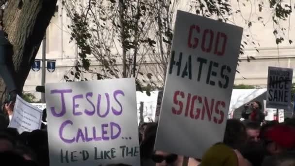 Folle durante una protesta politica — Video Stock