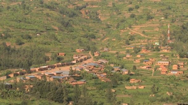 Χωριό στη Ρουάντα αγροτικής — Αρχείο Βίντεο