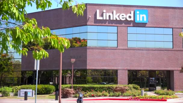 Sede do LinkedIn em Silicon Valley — Vídeo de Stock