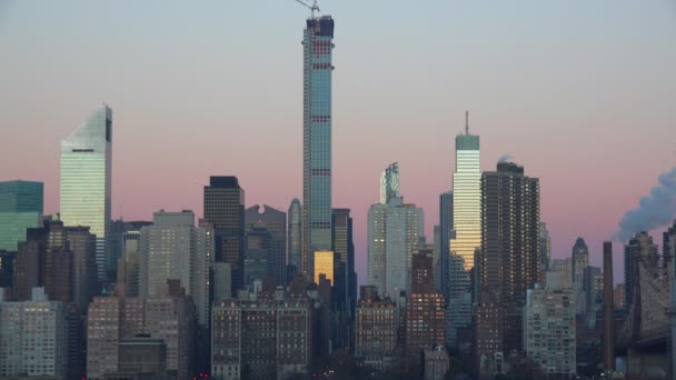 Skyline von New York City Manhattan — Stockvideo