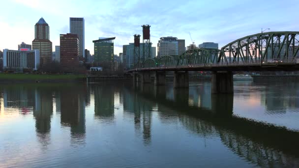 Portland Willamette Nehri — Stok video