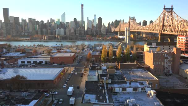 Panoramę Nowego Jorku z Queensboro Bridge — Wideo stockowe