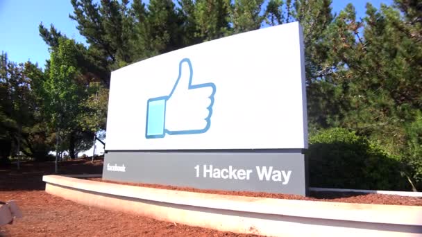 Sede centrale di Facebook nella Silicon Valley — Video Stock